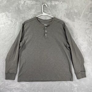 Peter Manning Shirt men's 4X Henley Long Sleeve 100% Upland Cotton Gray Casual